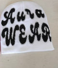 Satin Signature Beanie – White